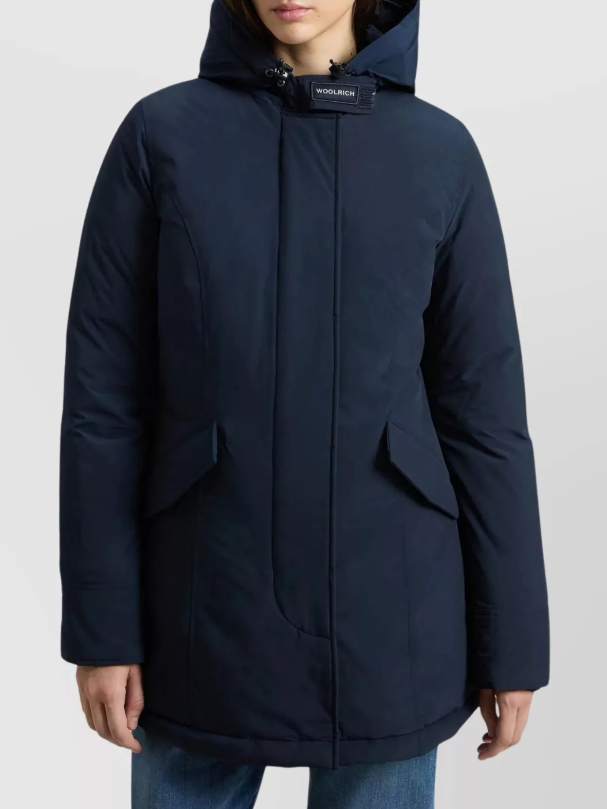 Woolrich Hooded Parka With Front Pockets And Long Sleeves