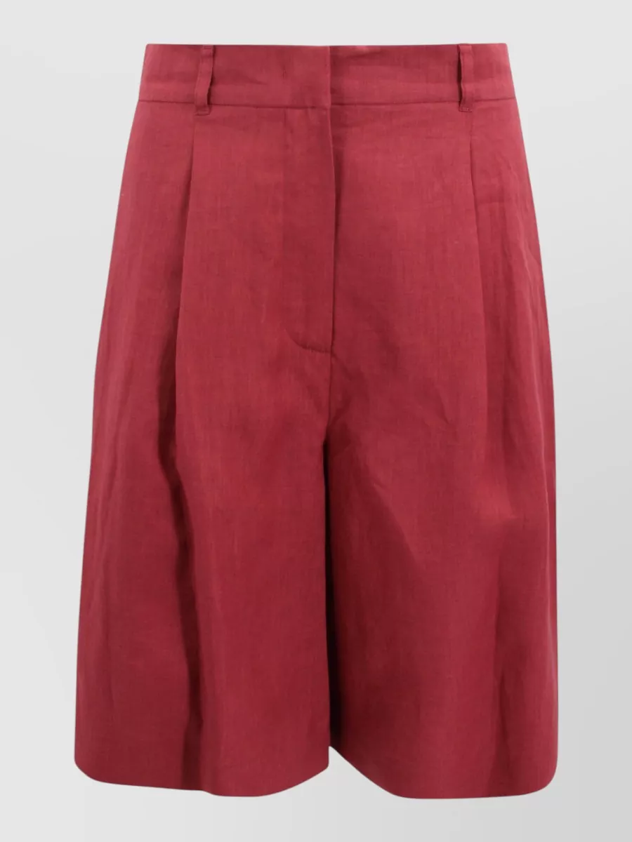 S Max Mara Linen high-rise wide-leg bermuda shorts