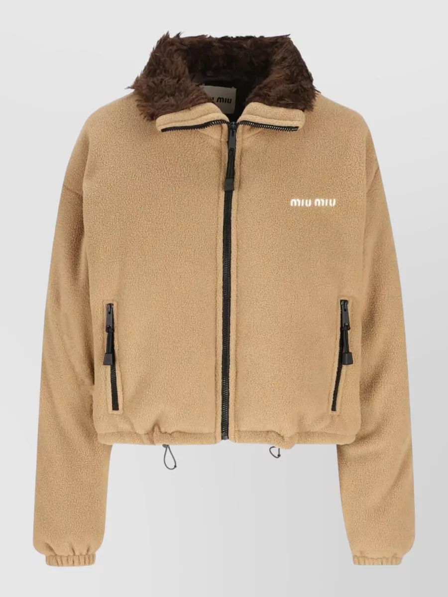Miu Miu down cropped fleece jacket