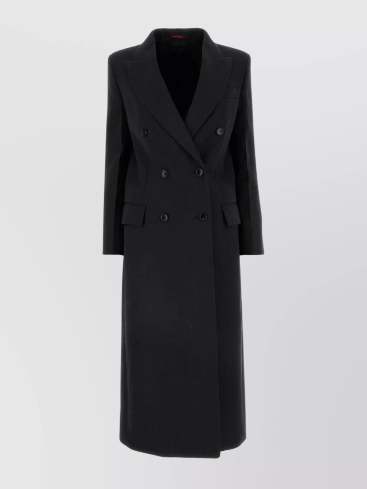 Gucci Double Breasted Long Coat In Black