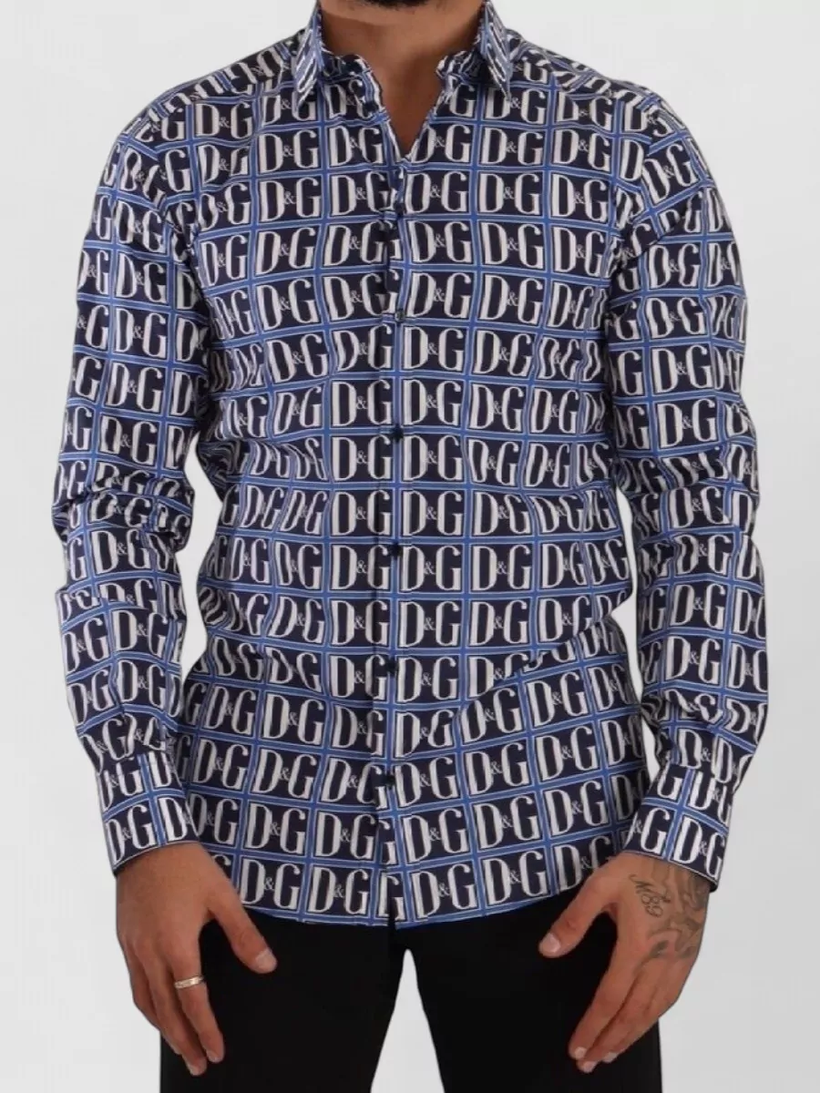 Dolce&Gabbana cotton logo print slim fit long sleeve t-shirt