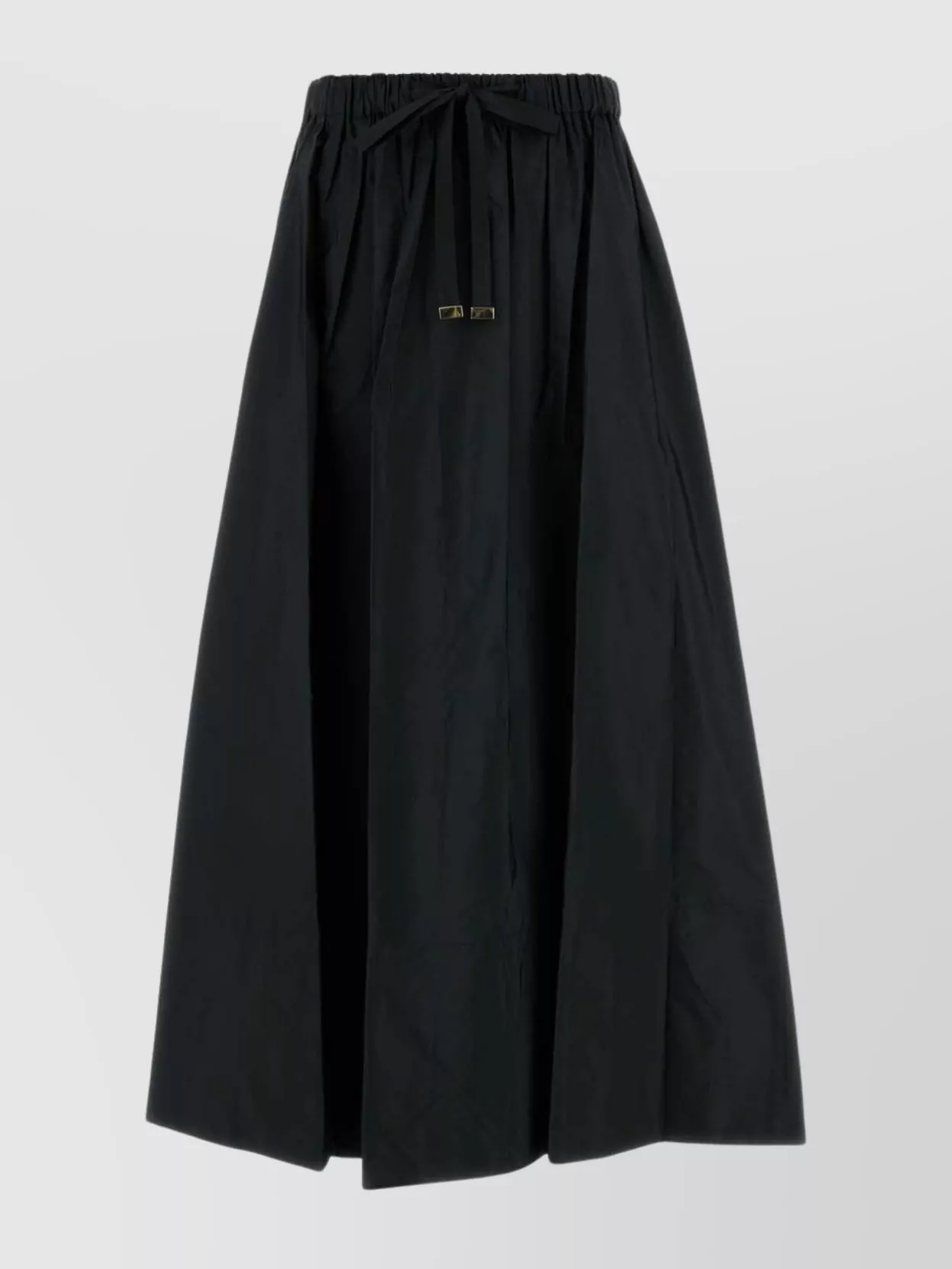 S Max Mara Lirica Poplin Skirt Drawstring Detail In Black