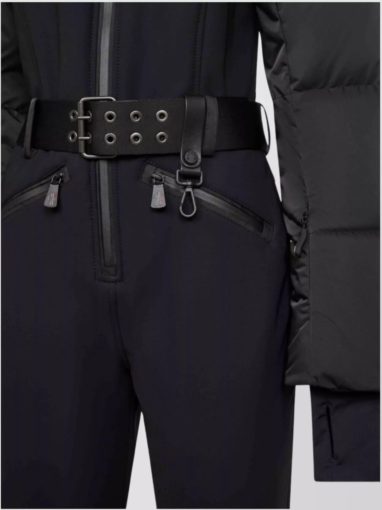 Moncler Tailored Suit With Belted Waist And Pockets In Black