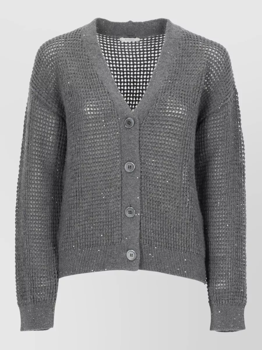 Peserico Ribbed sequin cardigan