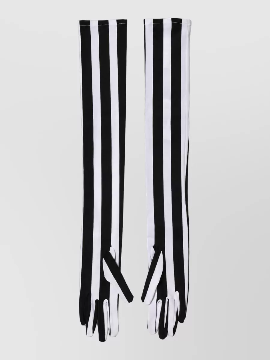 Dolce&Gabbana striped elbow-length gloves