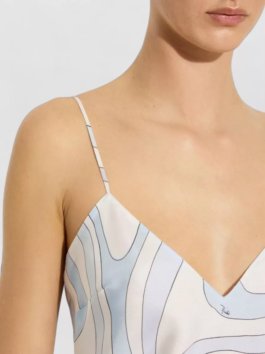 Pucci Silk V-Neck Spaghetti-Strap Top