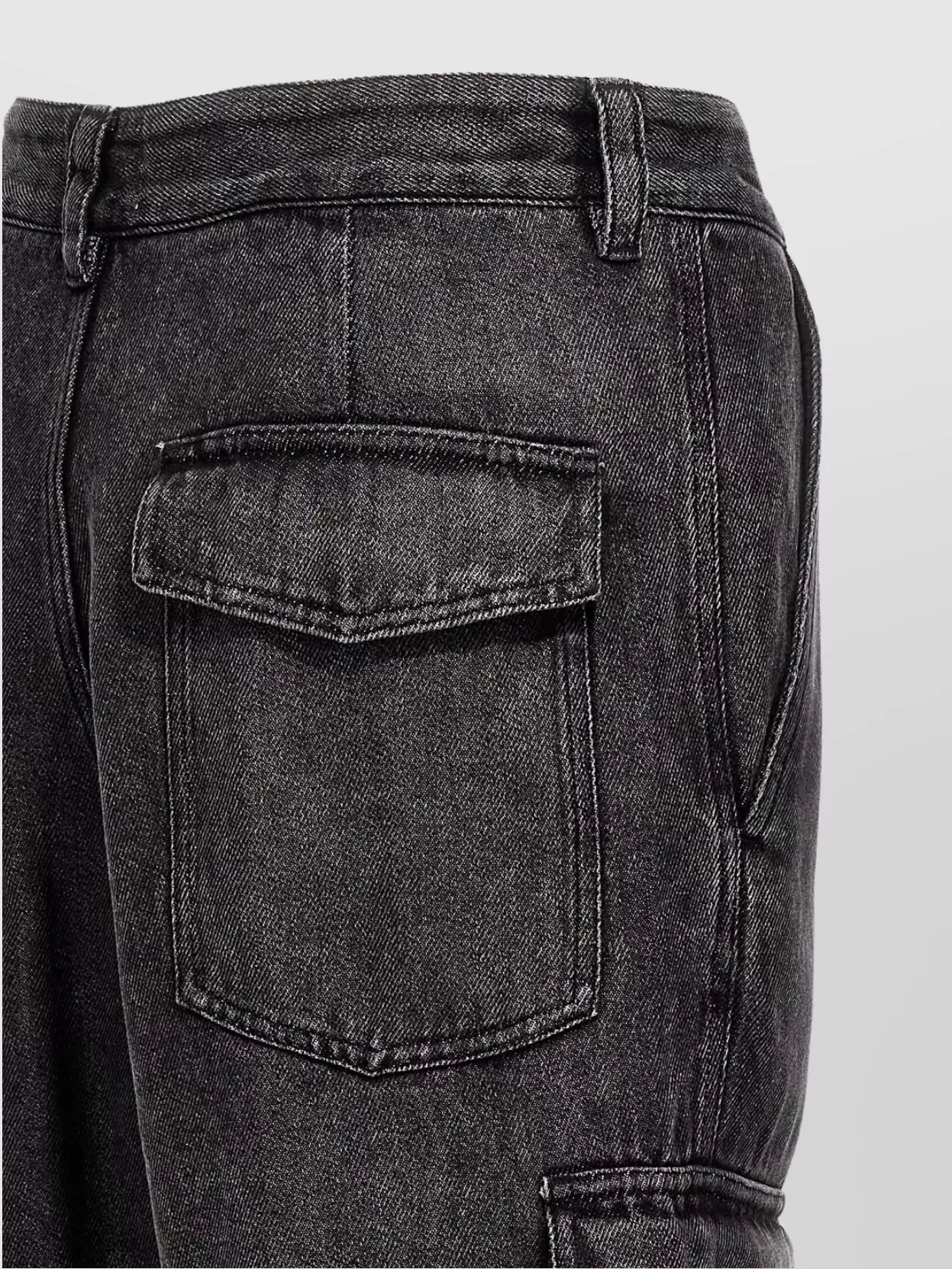 Isabel Marant 'Terence' Wide Leg Cargo Jeans With Stitch Detailing