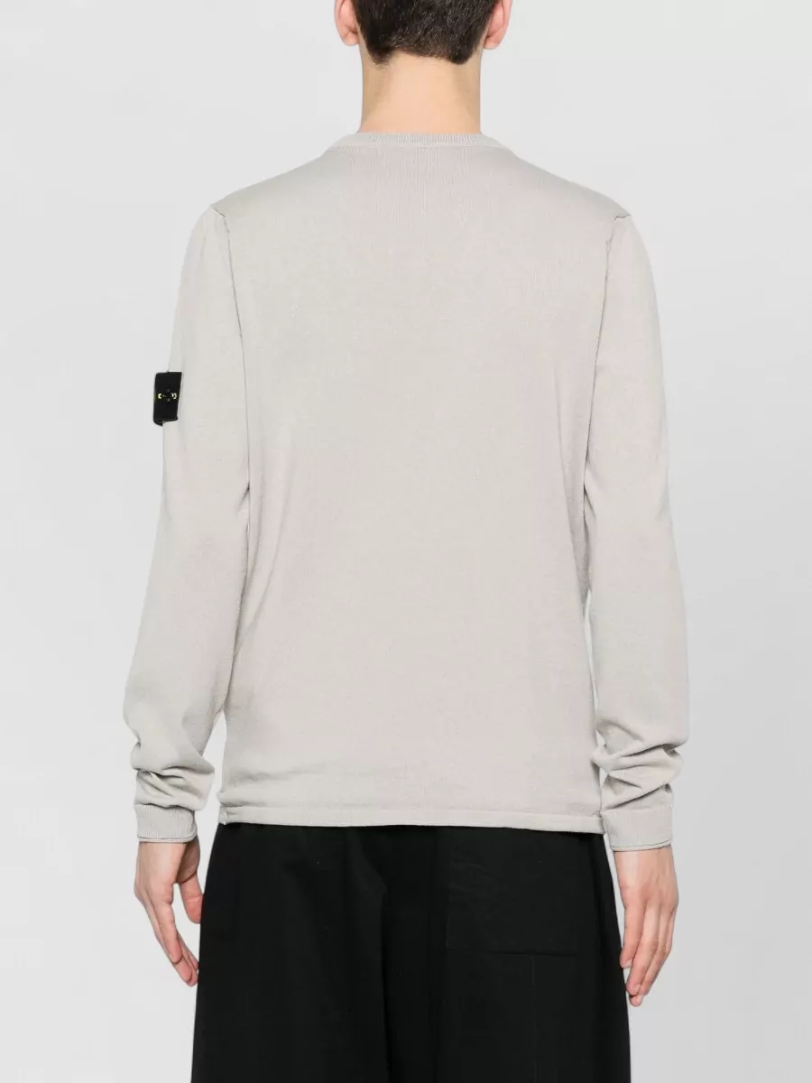 Stone Island Organic Cotton Ribbed Crewneck Sweater