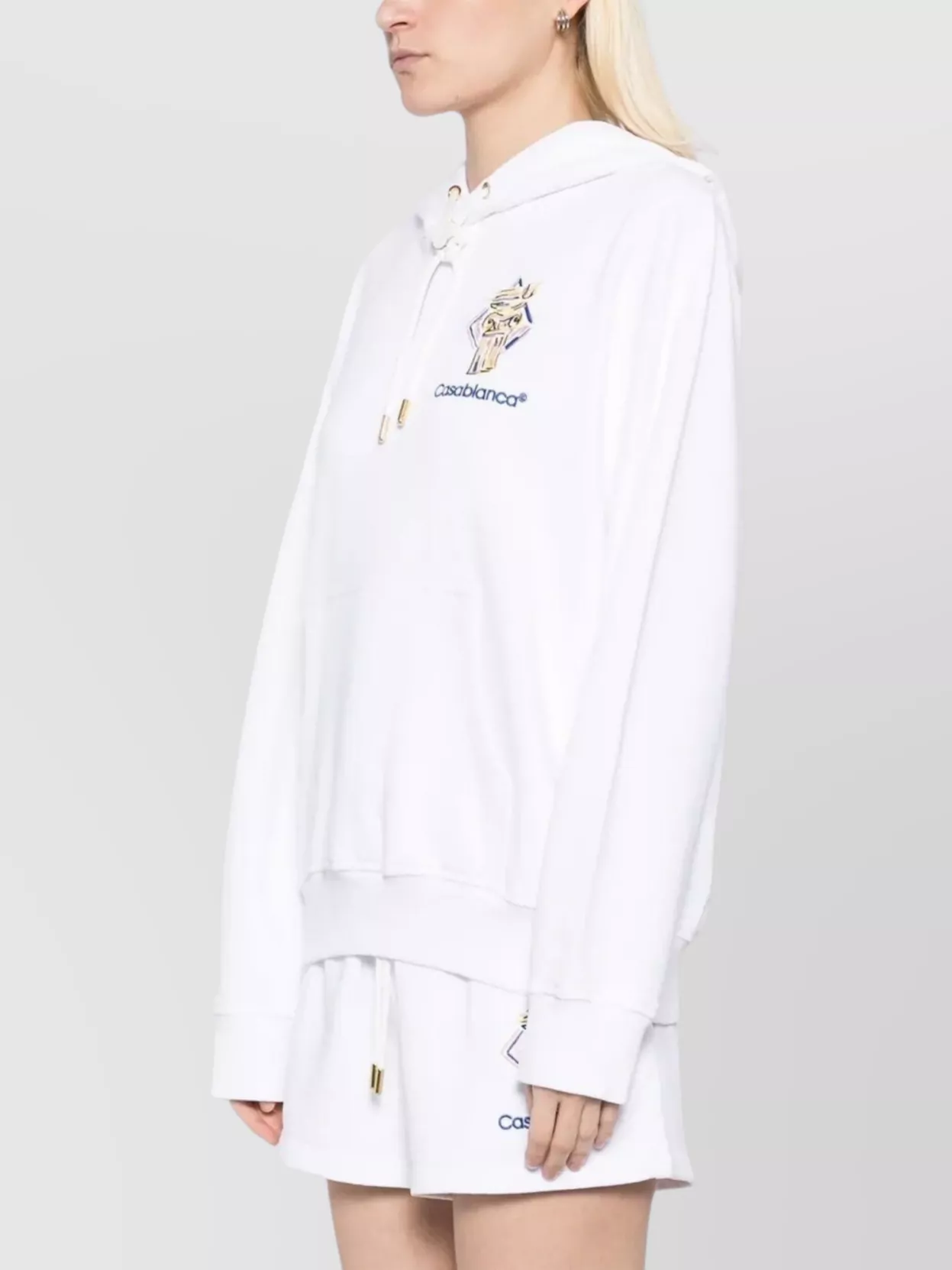 Casablanca Diamond Detail Embroidered Hoodie