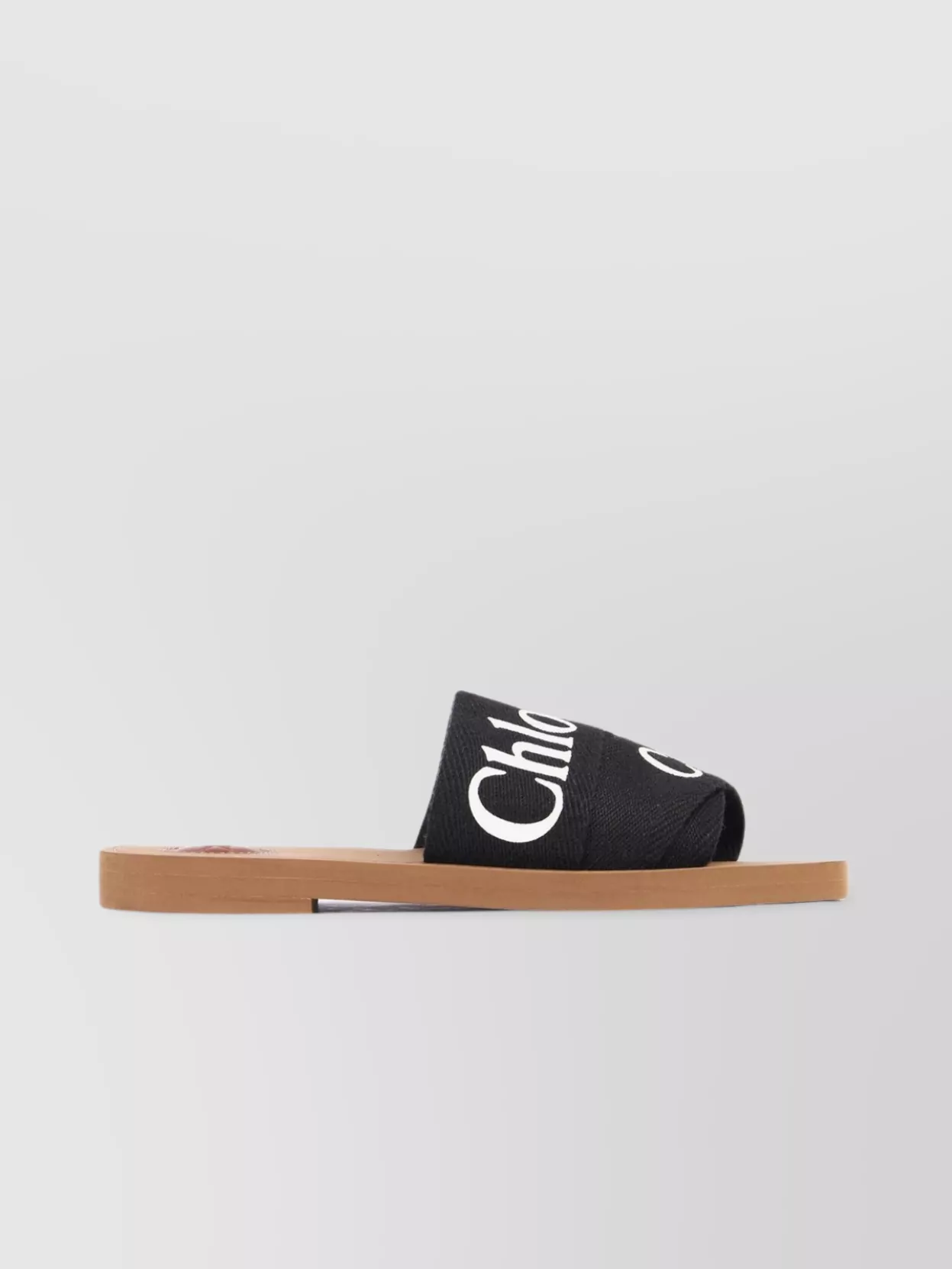 Shop Chloé Contrast Logo Ribbon Open Toe Sandals In Beige