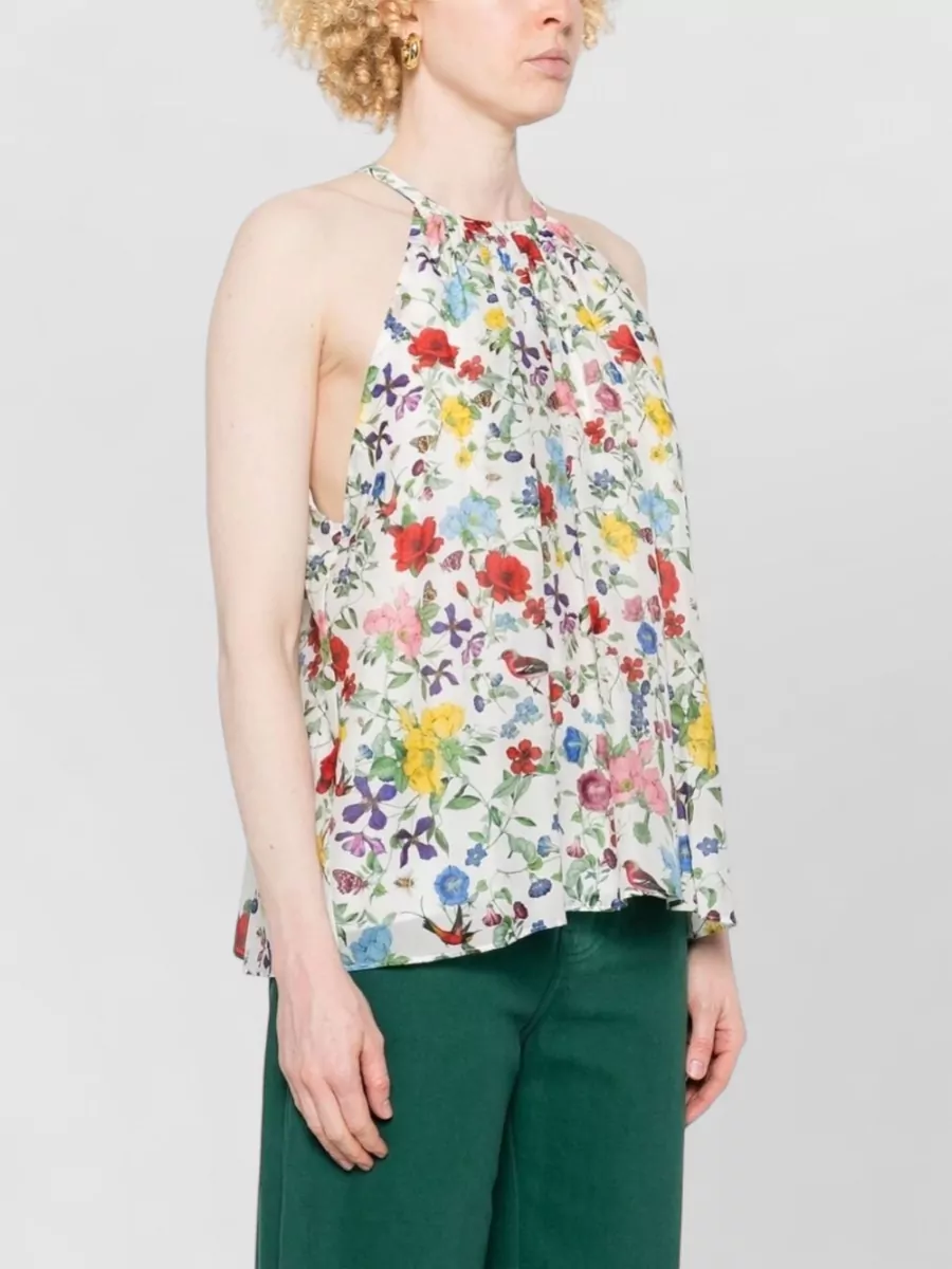 Alice + Olivia Halterneck Gathered Blouse