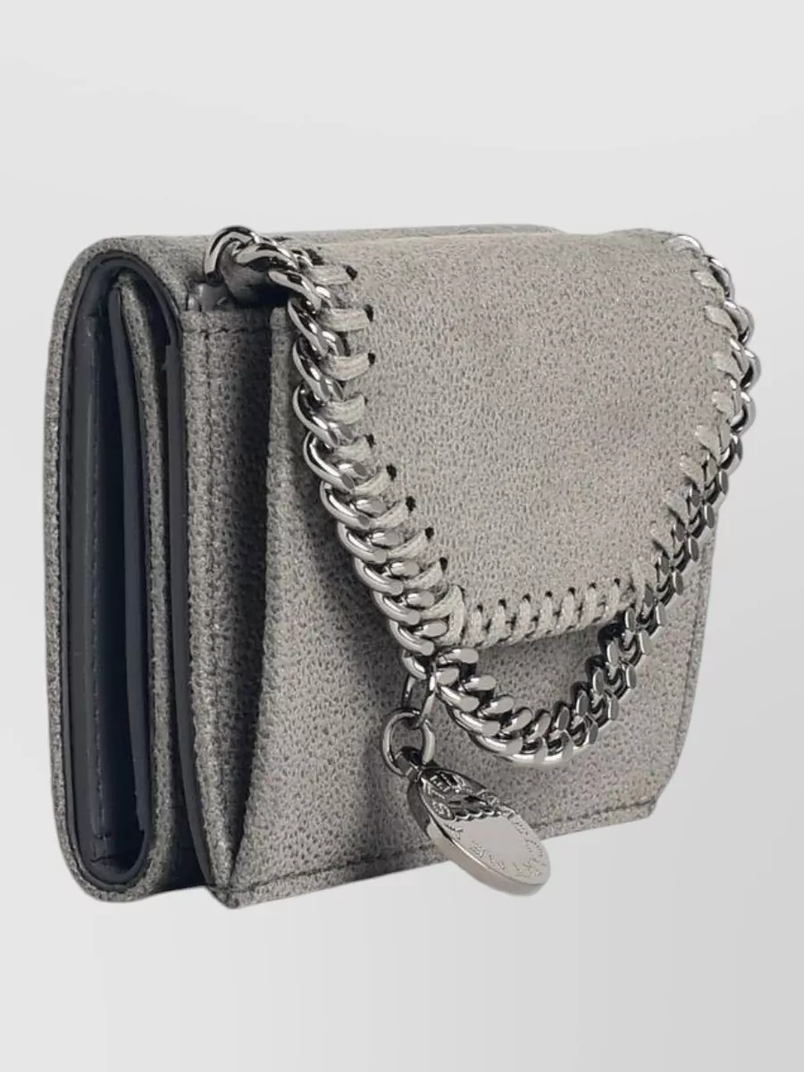 Stella Mccartney Falabella Trifold Wallet Chain Detail Charm