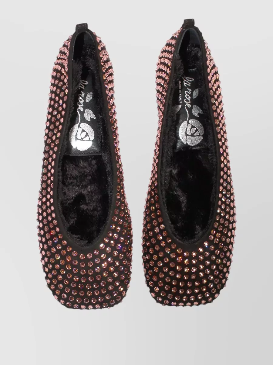 La Rose Crystal-Embellished Ballerina Shoes