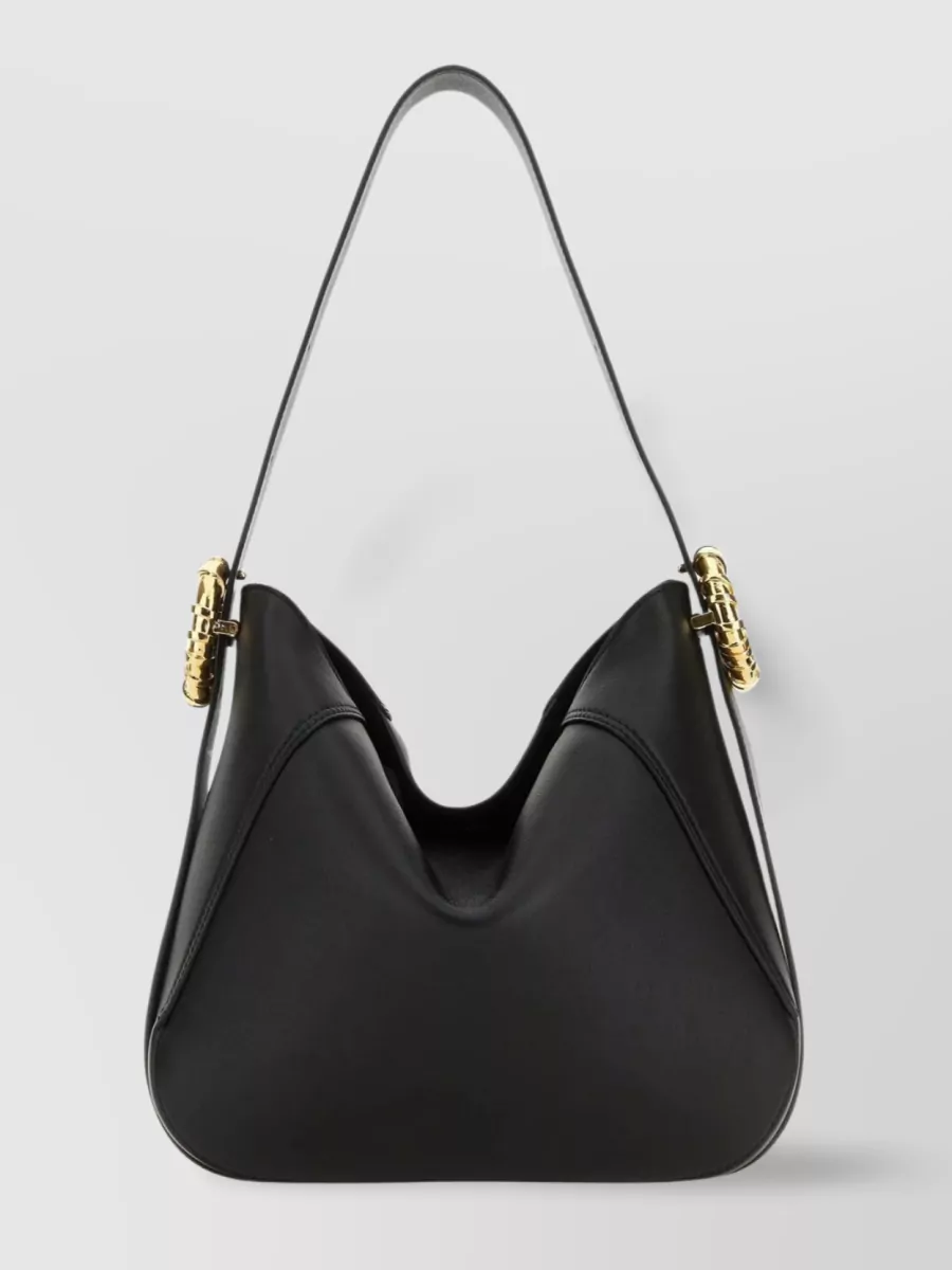 Shop Lanvin Melodie Shoulder Bag In Luxe Leather In Black