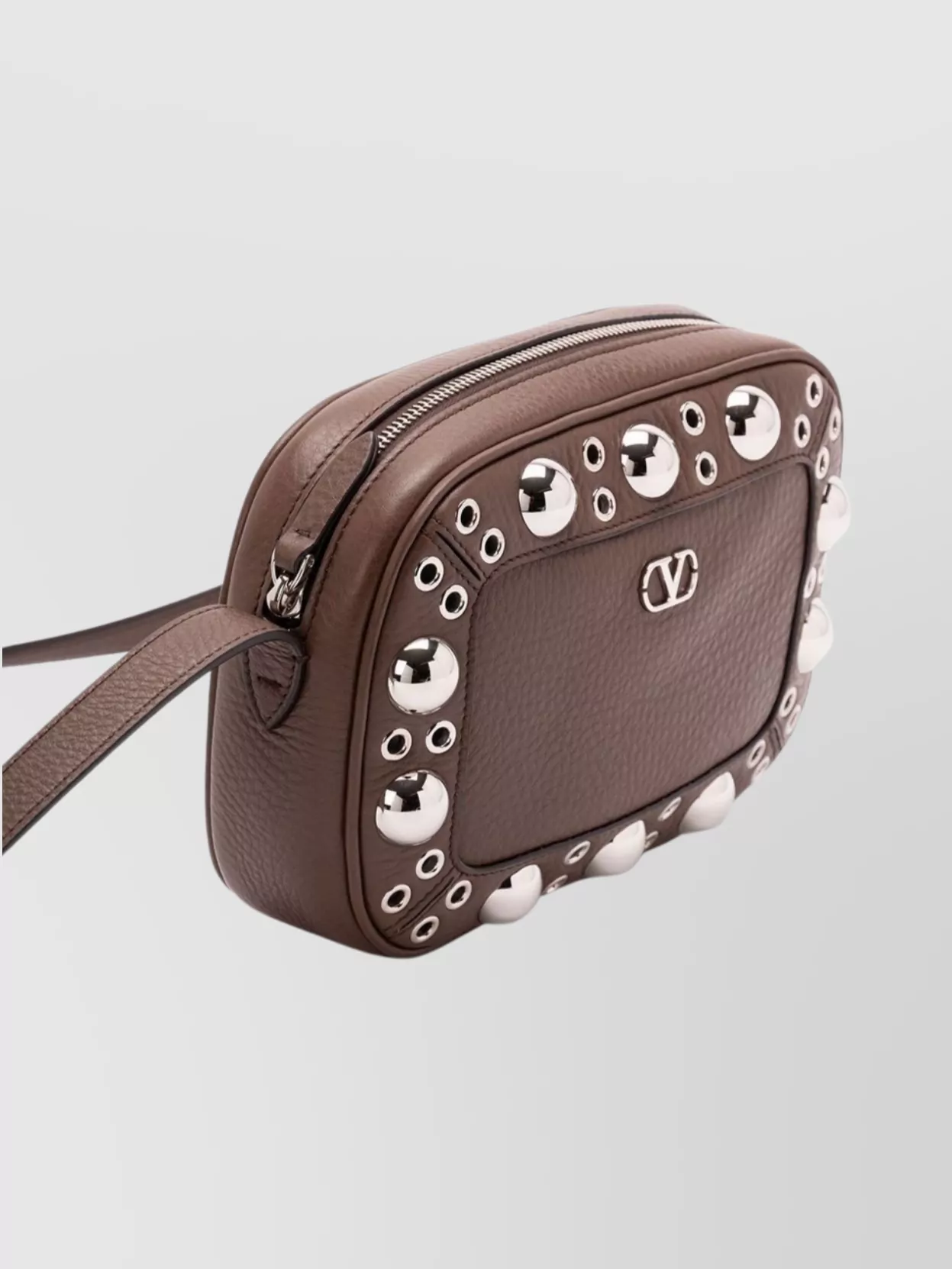Valentino Garavani Pebbled Leather Crossbody Bag Featuring Studs