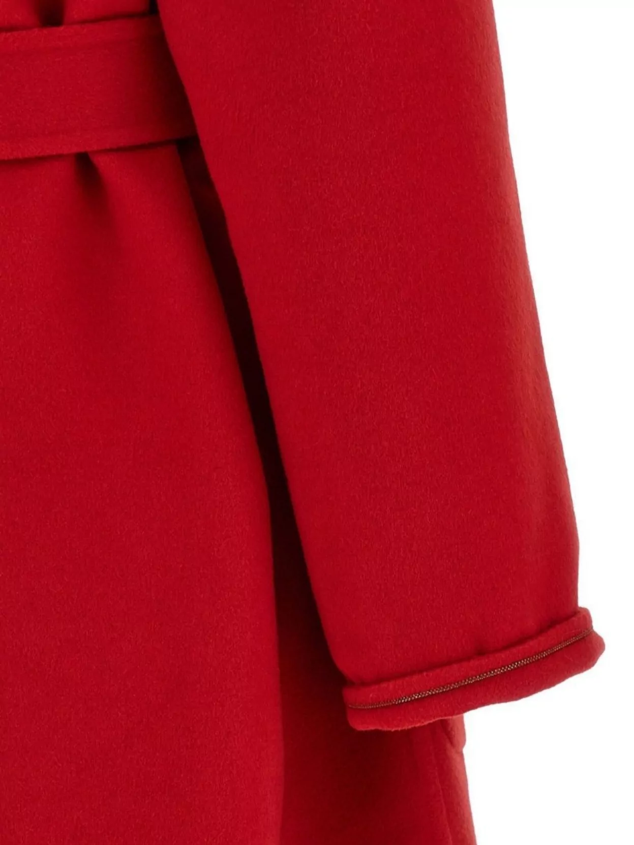 Fabiana Filippi Long Cashmere Wool Coat Belted At Waist
