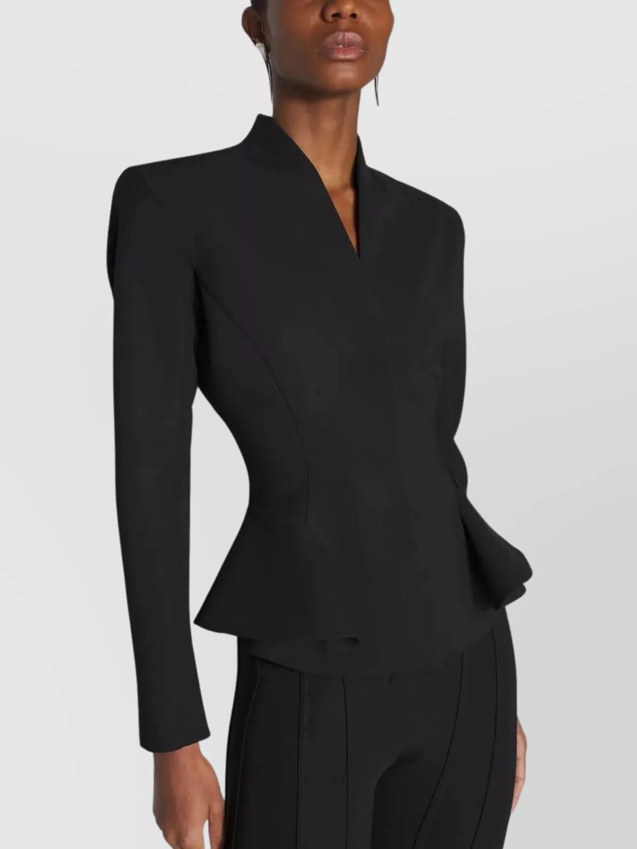 Mugler Tailored Peplum Jacket Structured Shoulders