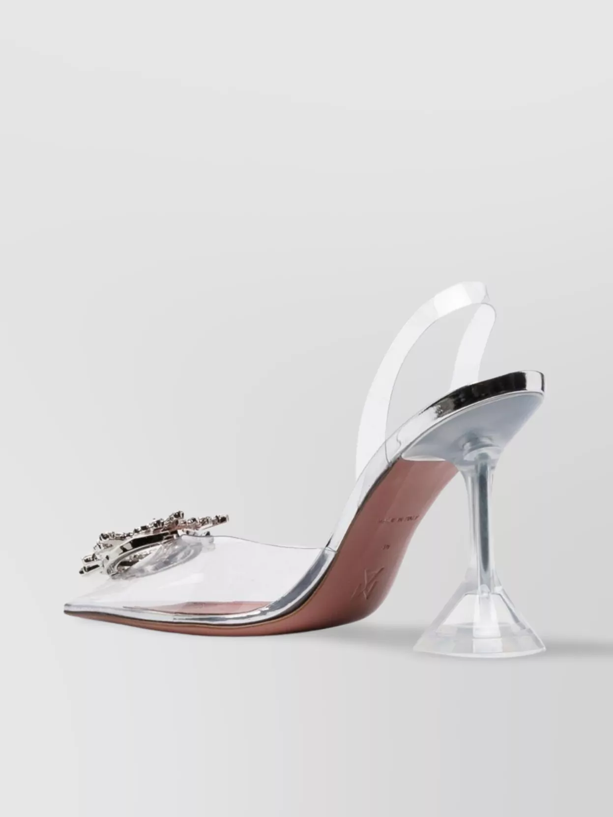 Amina Muaddi Crystal Embellished Pvc Slingback Pumps
