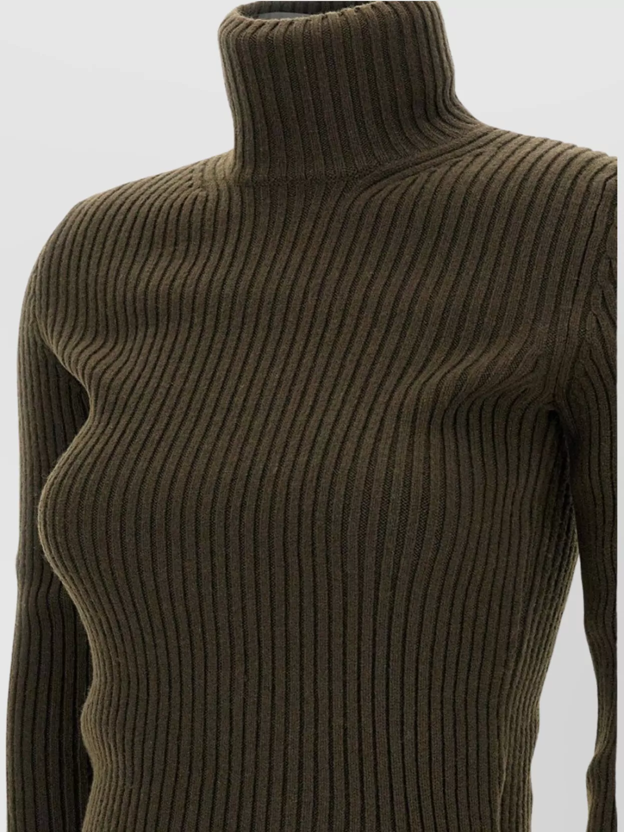 Max Mara Ribbed High Neck Long Sleeve Sweater