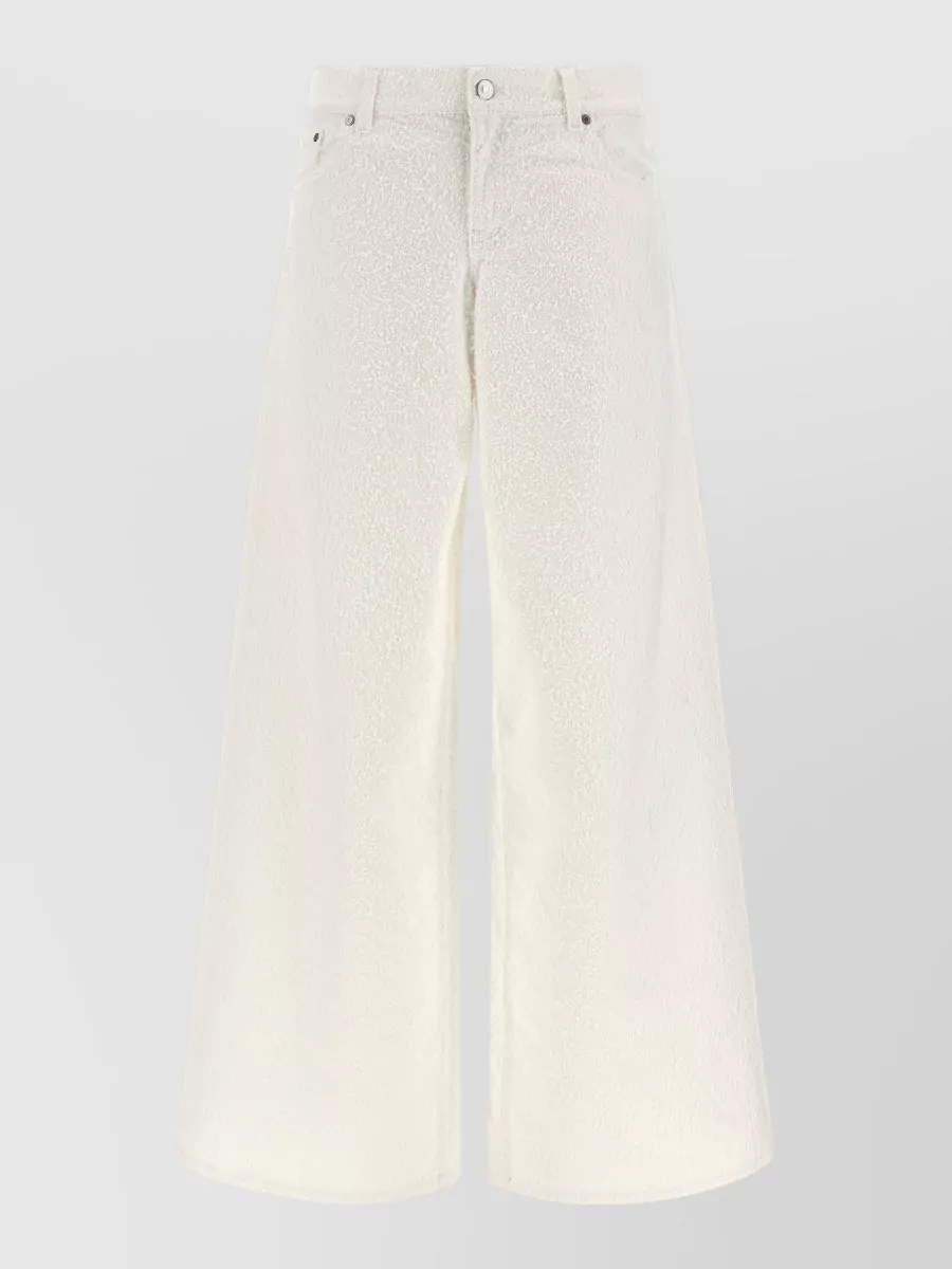 Stella Mccartney denim boucle mid-rise wide-leg jeans