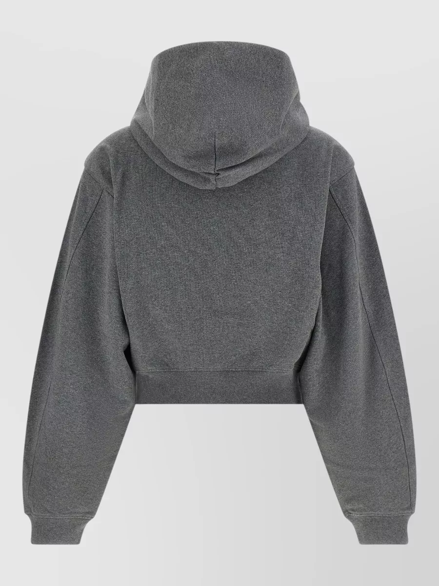 Alexander Wang Cotton Cropped Zip-Up Hoodie