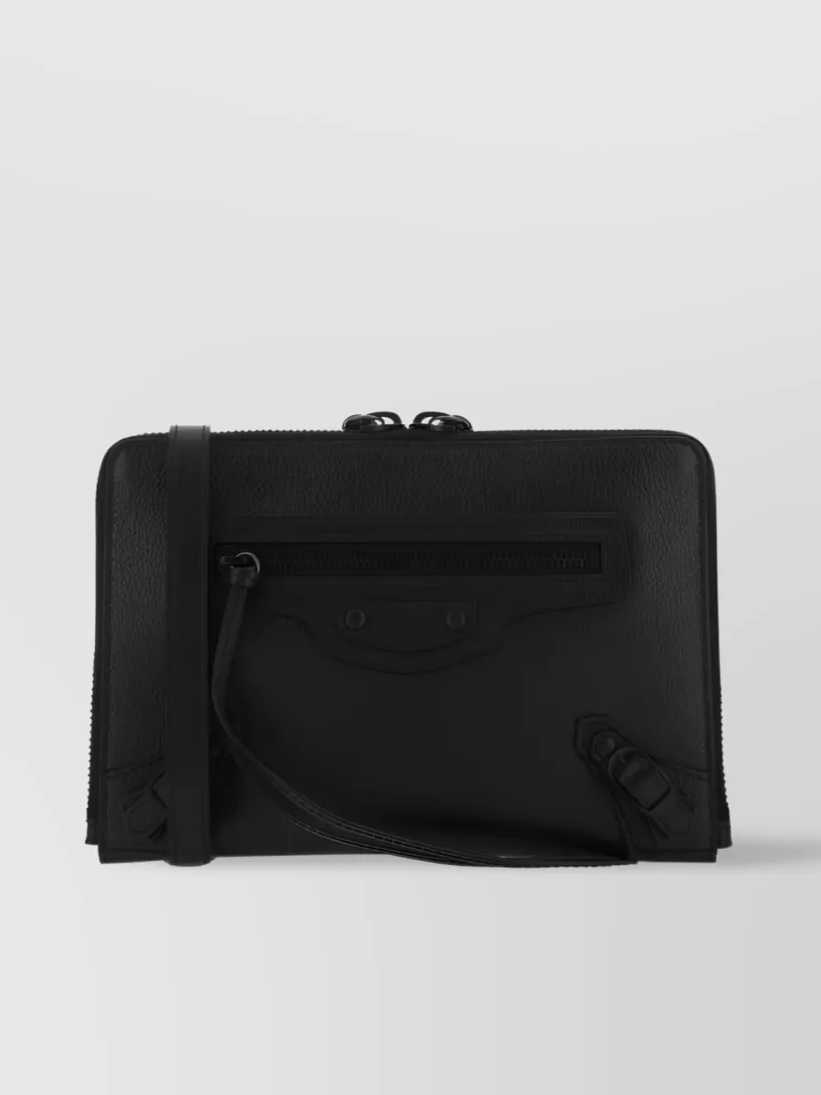 Shop Balenciaga Neo Classic Transformable Clutch In Black