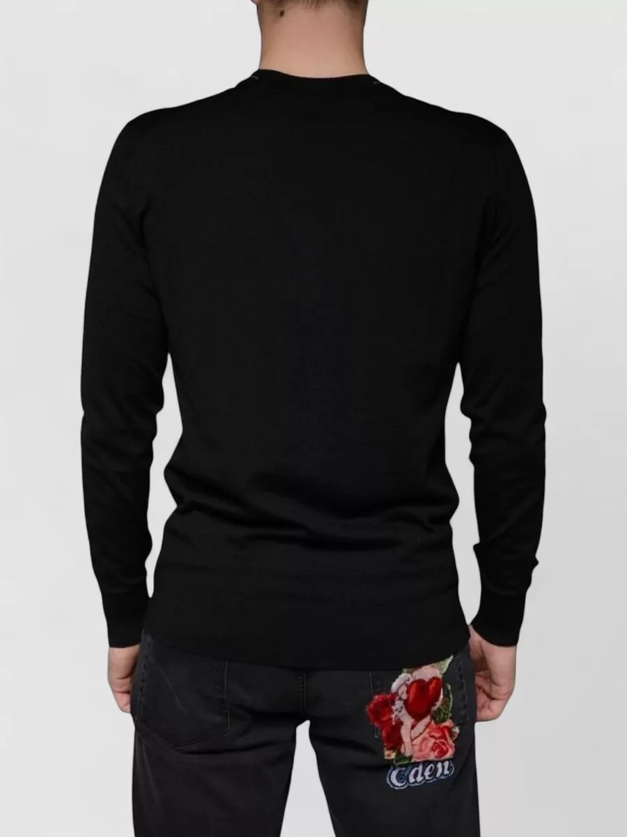 Dolce&Gabbana Wool Embellished V-Neck Sweater