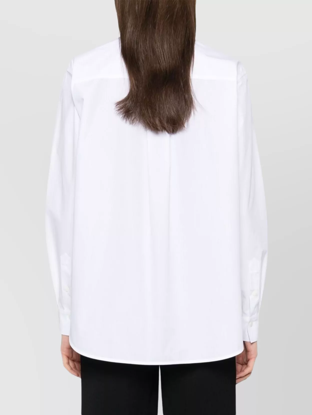 Totême Cotton Shirt With Buttoned Cuffs And Curved Hem