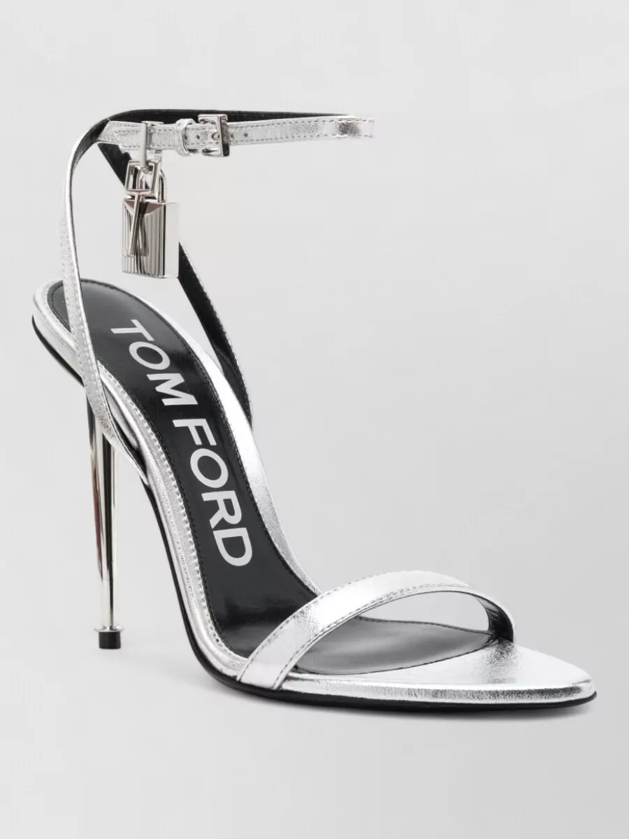 Tom Ford leather padlock heel sandals