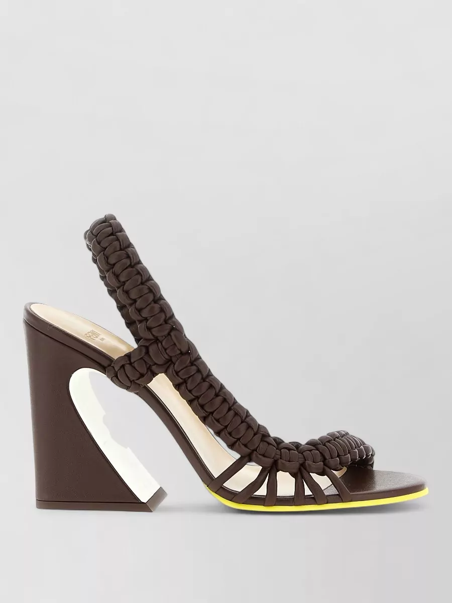 Fendi Leather Asymmetric Sandals