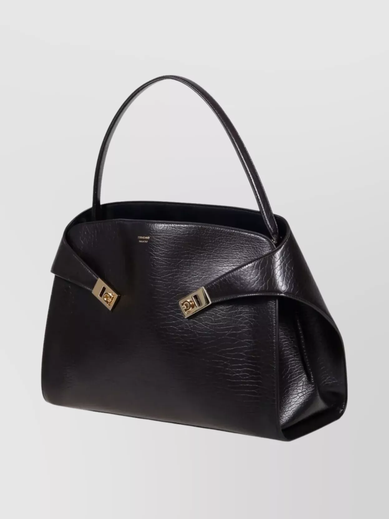 Ferragamo Maxi Grain Bicolor Structured Shoulder Bag