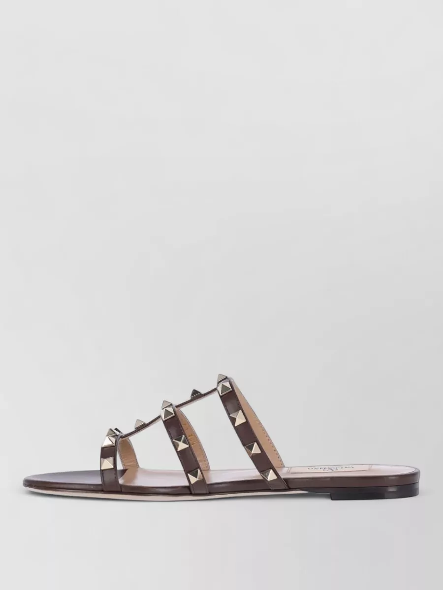 Valentino Garavani Sandal Flat Sole Open Toe Studded Straps