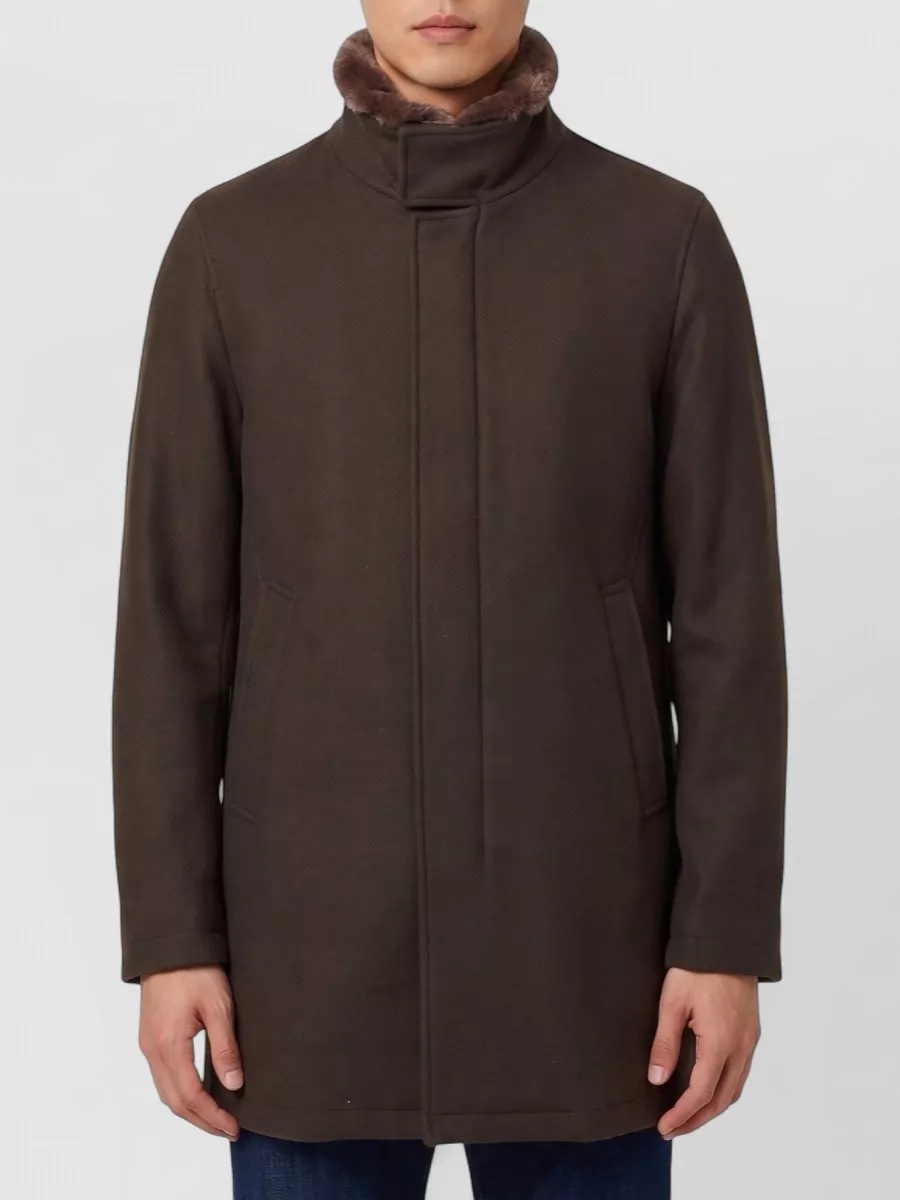 Herno Wool Mid-Length Regular-Fit Coat