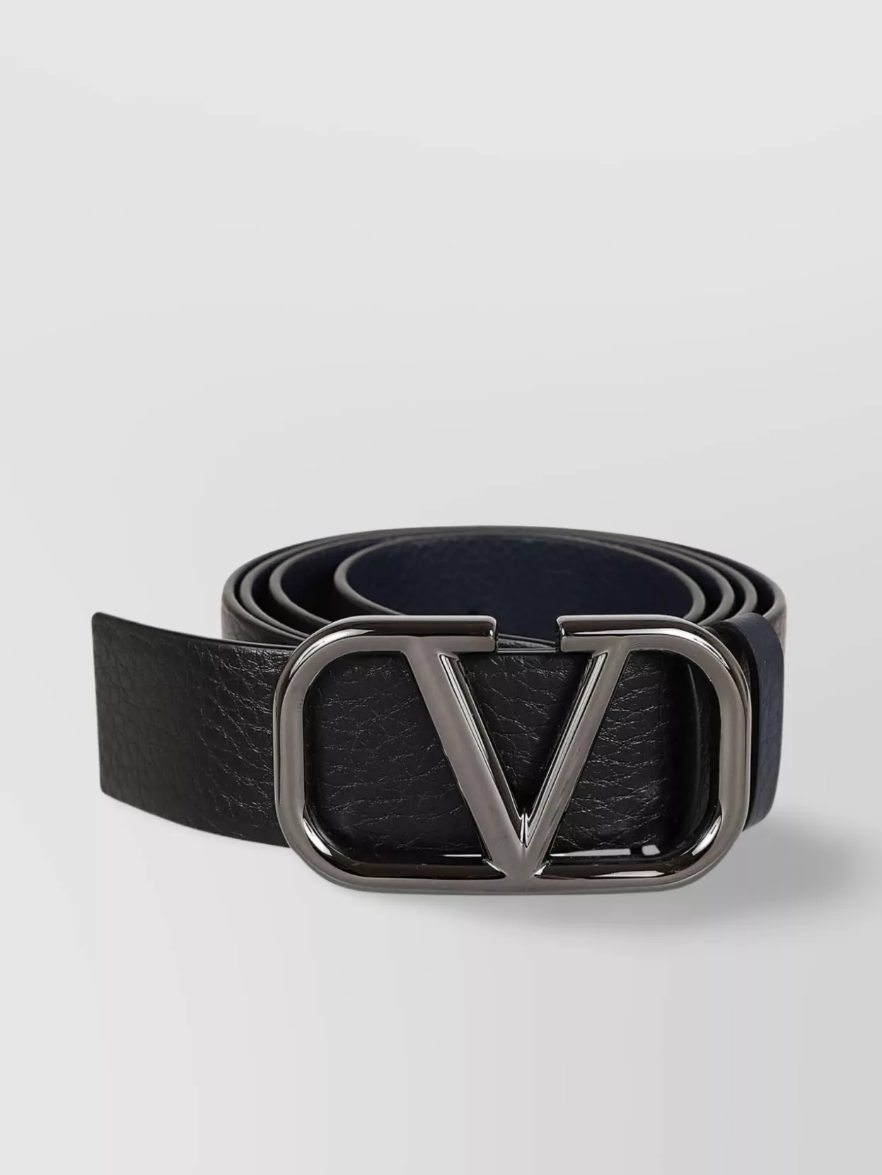 Shop Valentino 40mm Reversible Vlogo Belt With Signature Buckle In Black