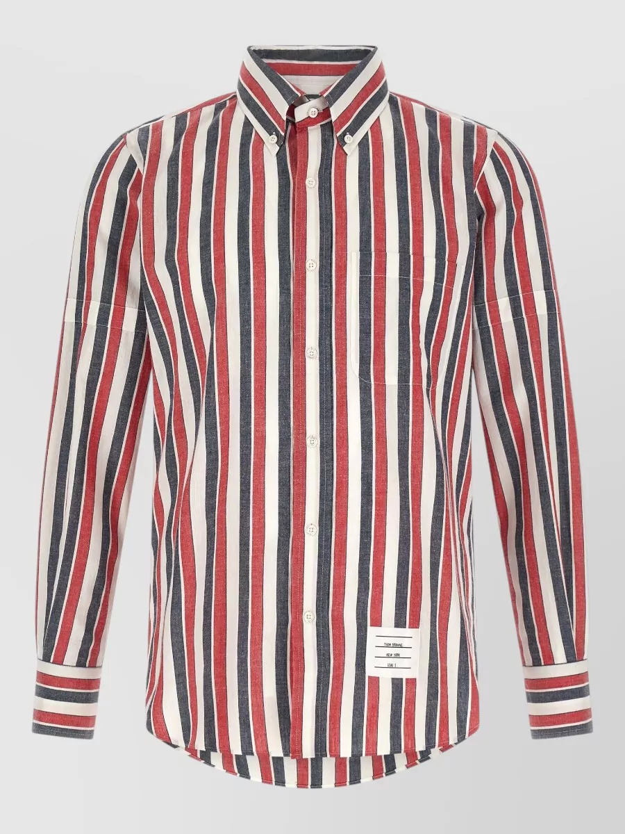 Thom Browne Striped Cotton Long-Sleeve Shirt