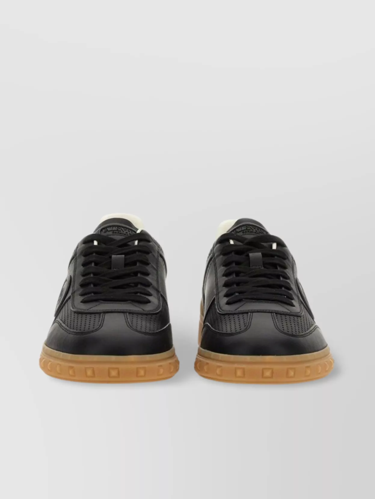Valentino Garavani Perforated Round Toe Rubber Sole Sneaker
