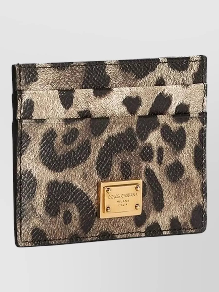 Dolce&Gabbana Dauphine Leather Card Holder Animal Motif