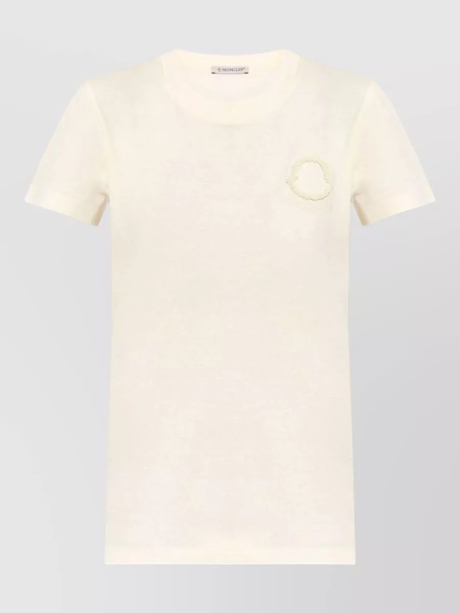 Moncler cotton embroidered logo t-shirt