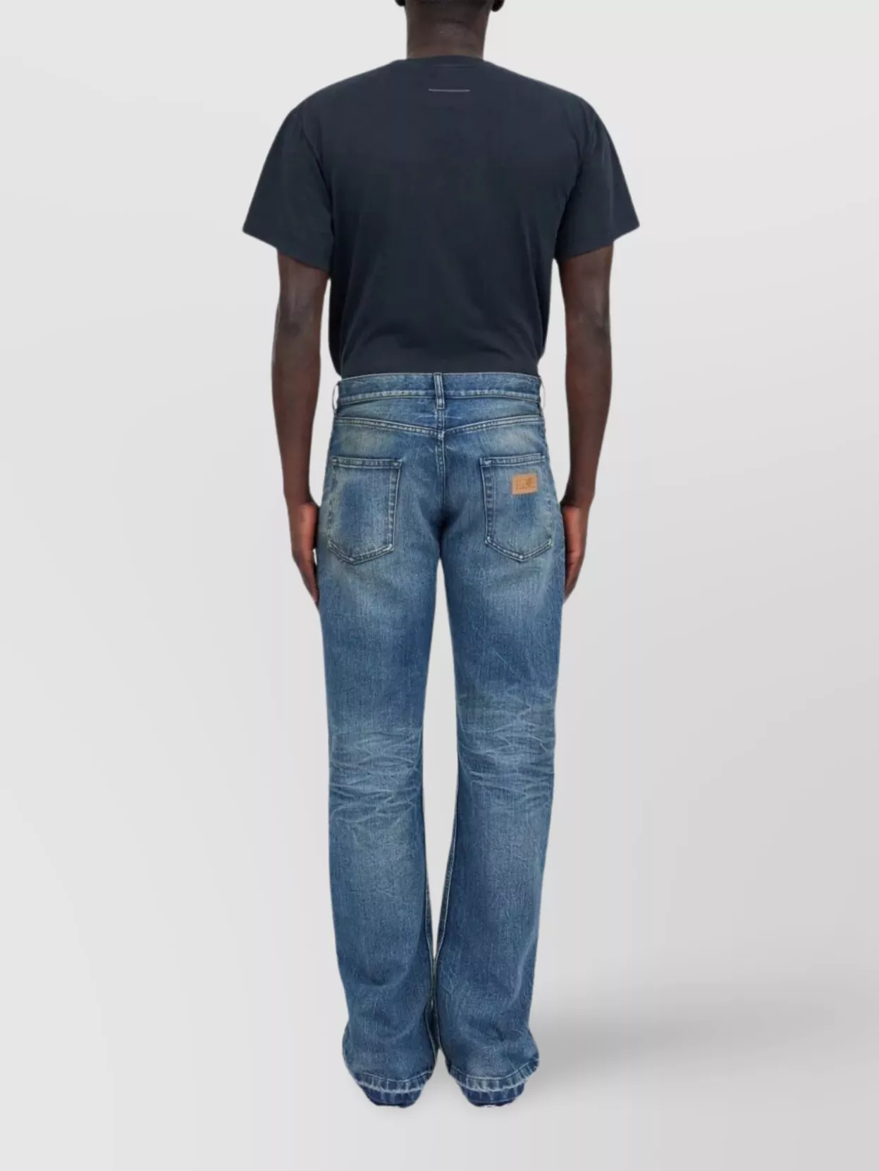 Mm6 Maison Margiela Distressed Denim Trousers With Belt Loops And Five Pockets