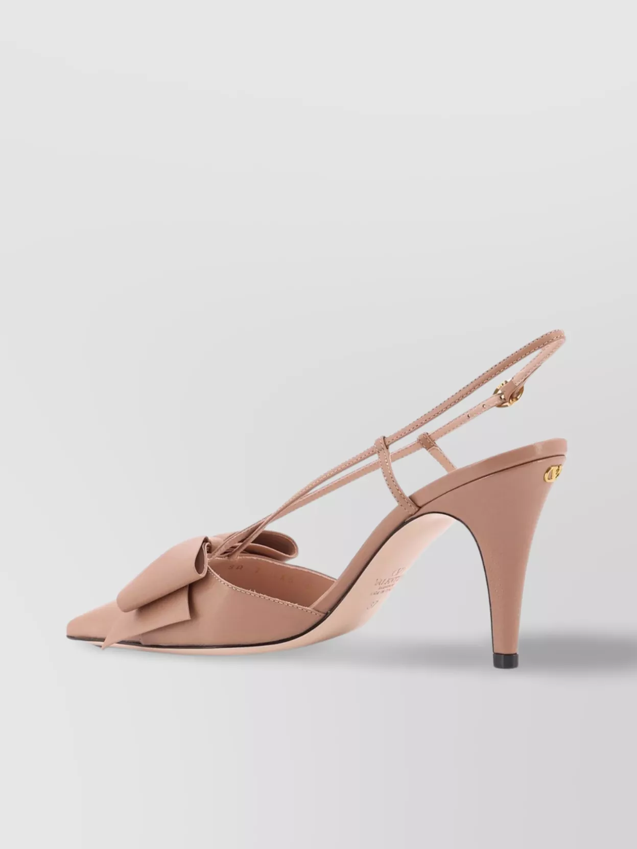 Valentino Bowow 85 Leather Slingback Pumps In Neutral