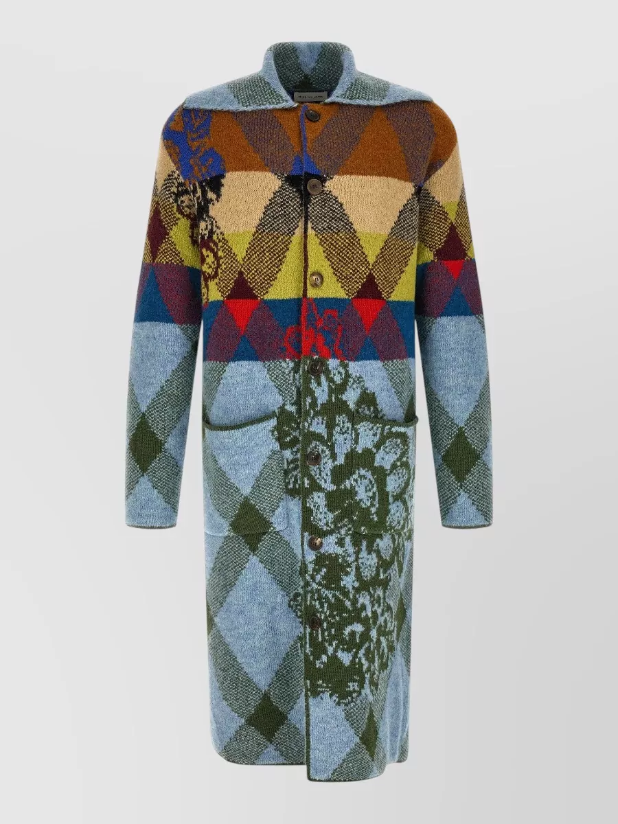 Dries Van Noten wool oversized knee-length shawl collar cardigan