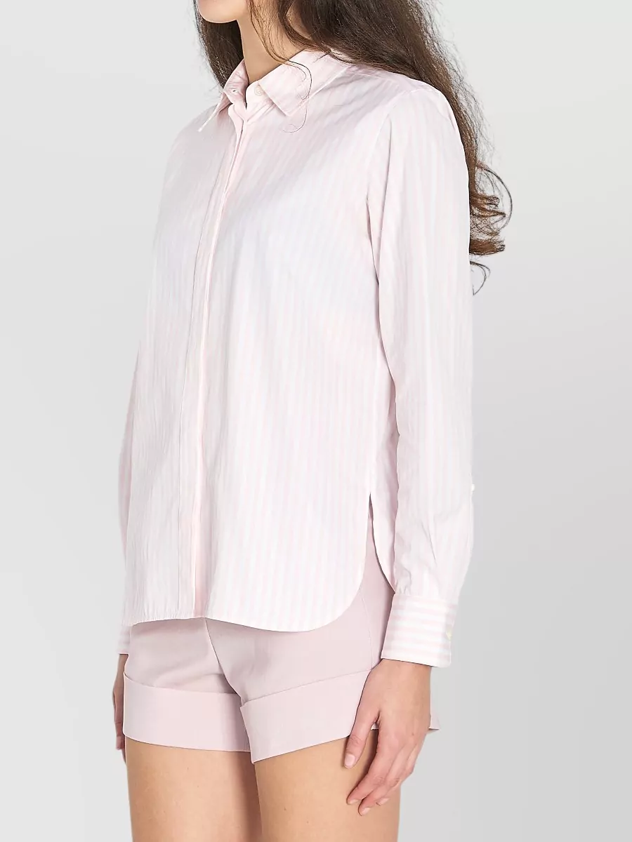 Max Mara Striped Cotton Poplin Long-Sleeve Shirt