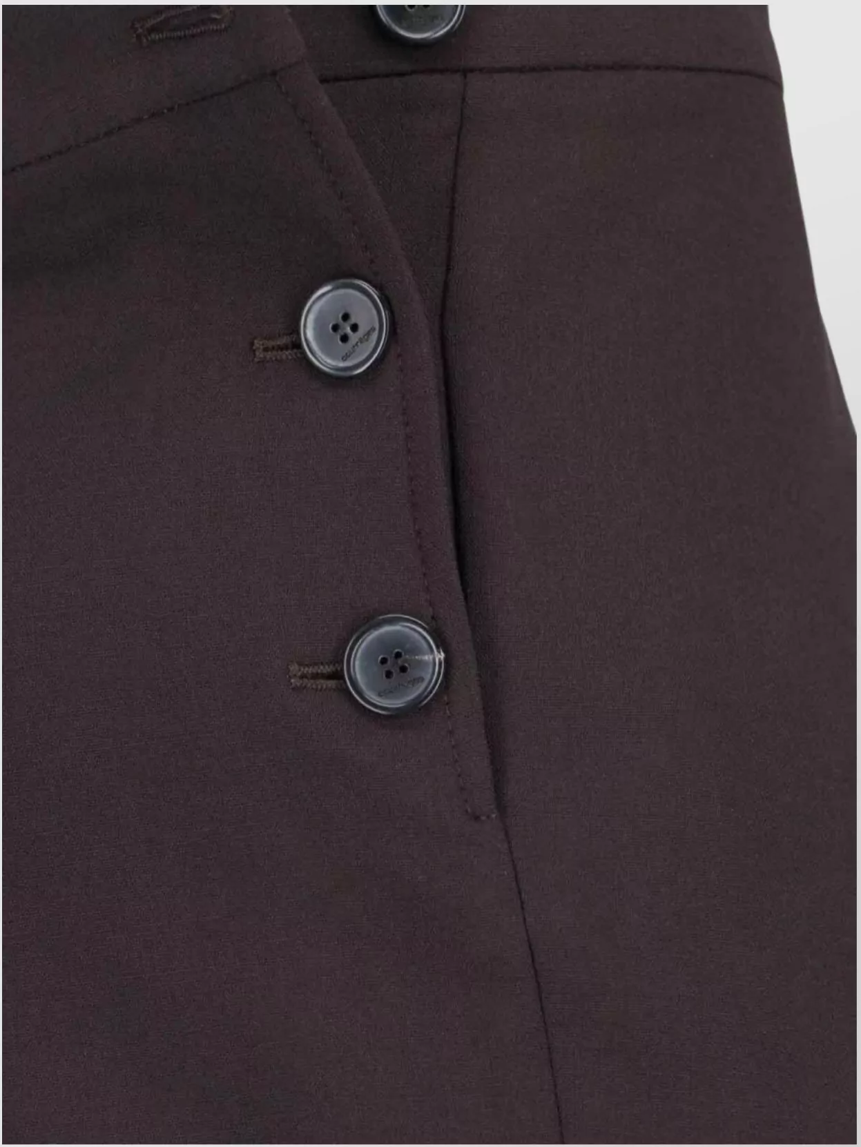 COURRÈGES FLARED BUTTON BACK POCKET TROUSERS