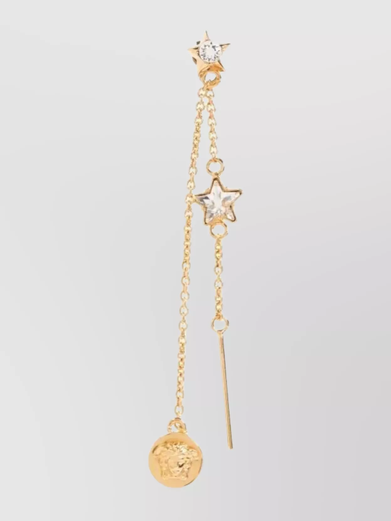Versace Star Design Drop Earrings With Chain Detail