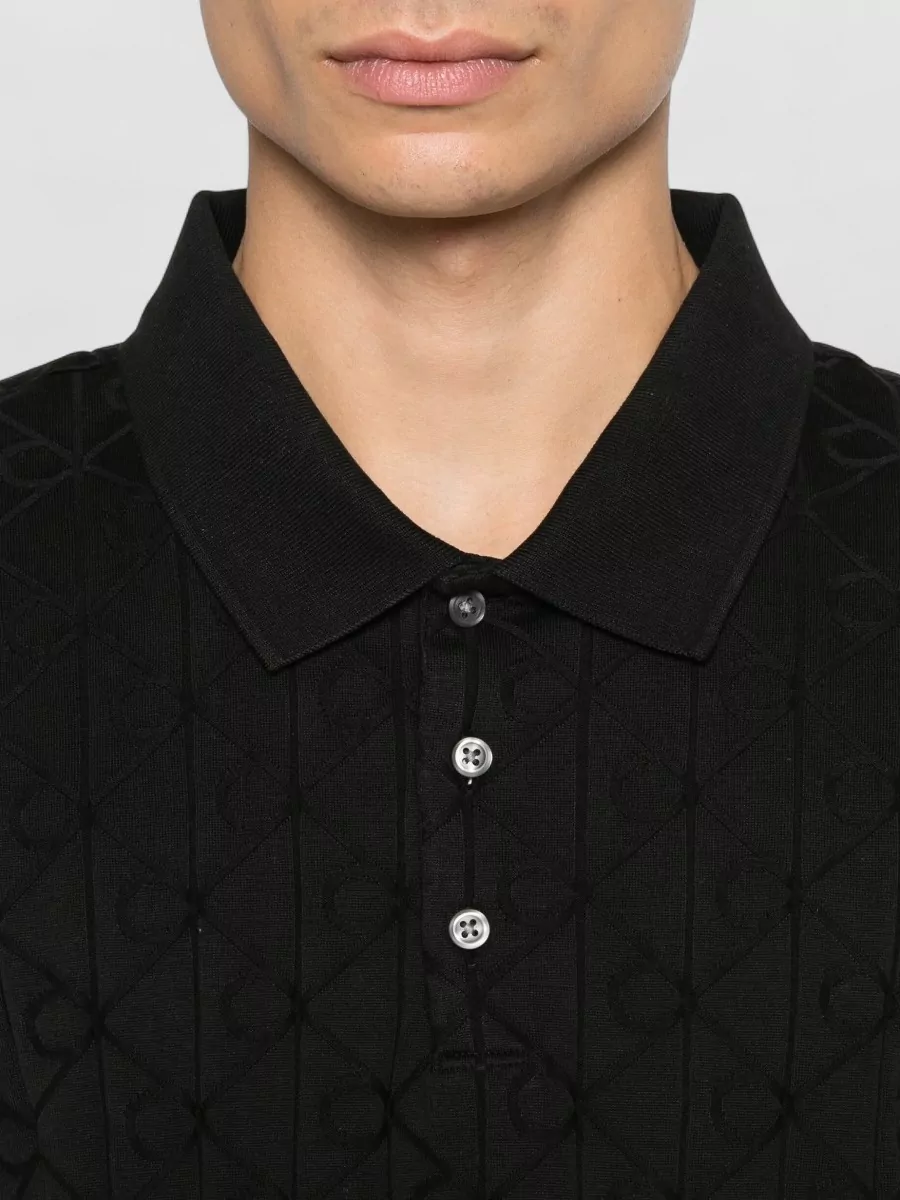 Calvin Klein Short Sleeve Mercerized Emblem Jacquard Polo