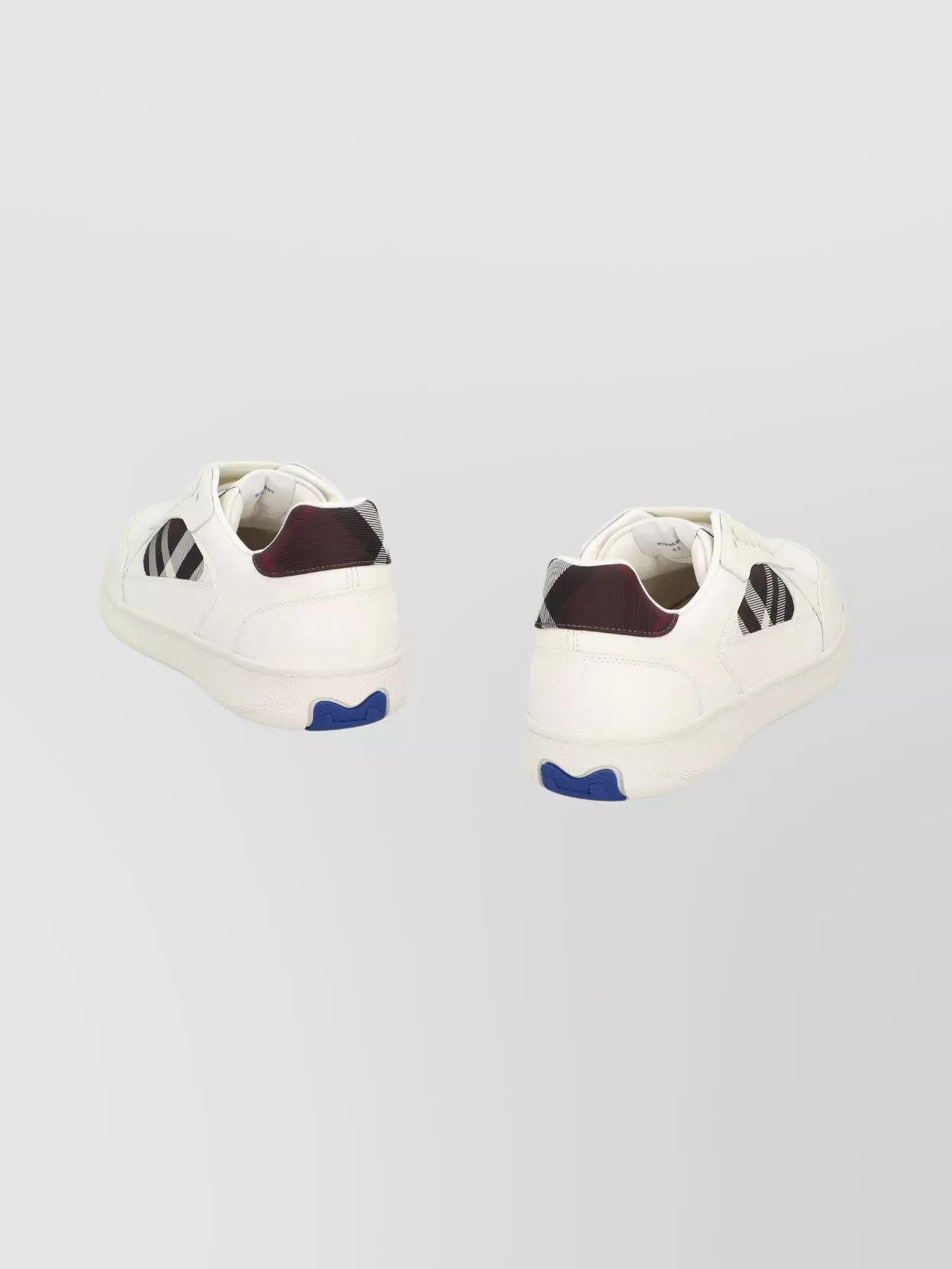 Burberry Leather Sneakers With Check Fabric Inserts