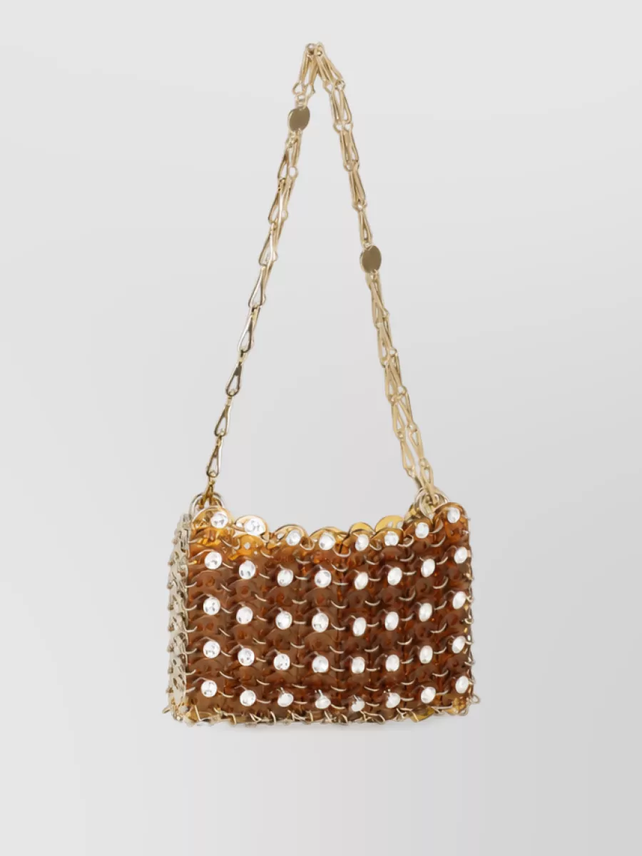 Paco Rabanne 1969 chain mail nano crystal clutch bag