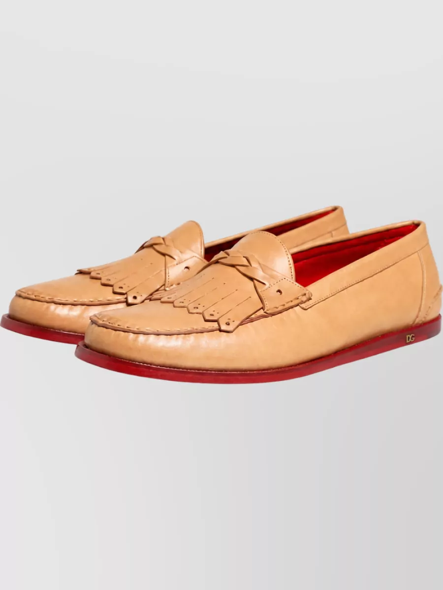 Dolce&Gabbana Leather Tassel Monk Shoes