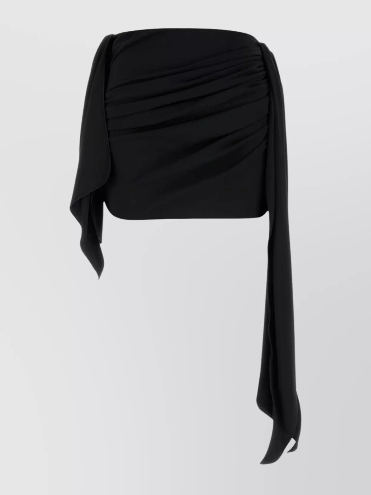 Attico Mini Skirt With Asymmetric Hem And Draped Design