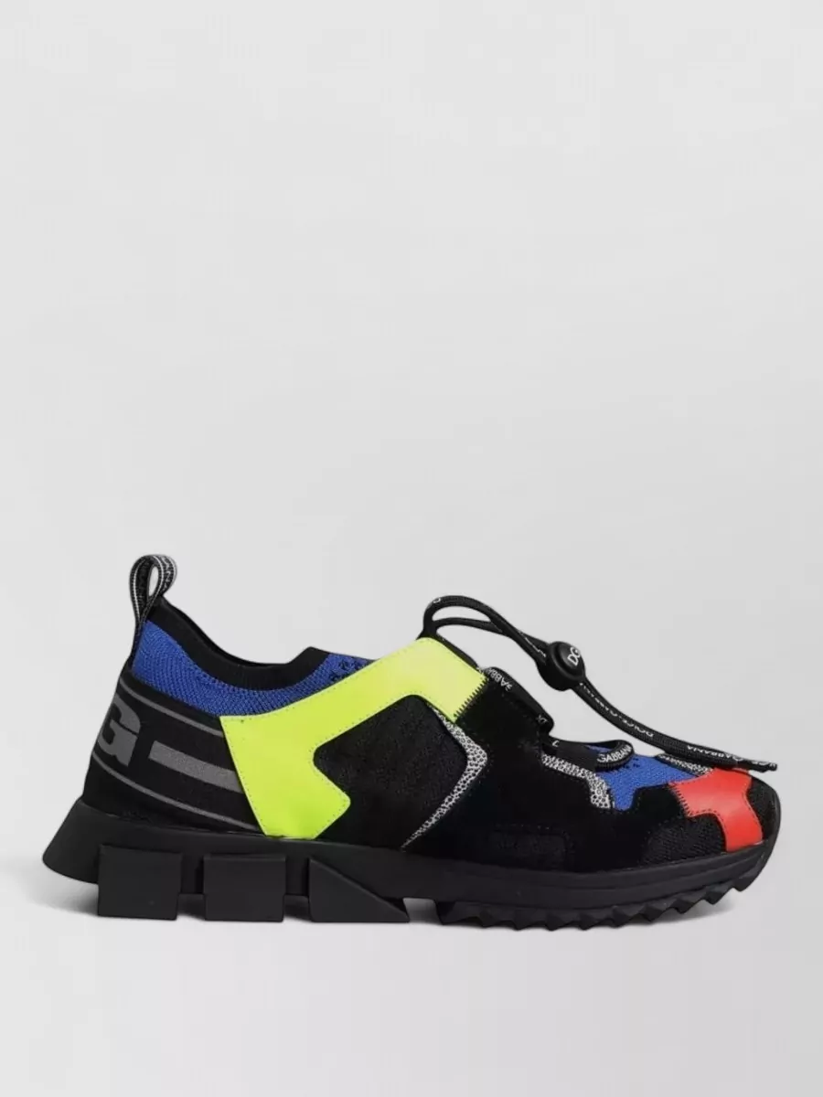 Dolce&Gabbana Suede Leather Panelled Lace-Up Sneakers